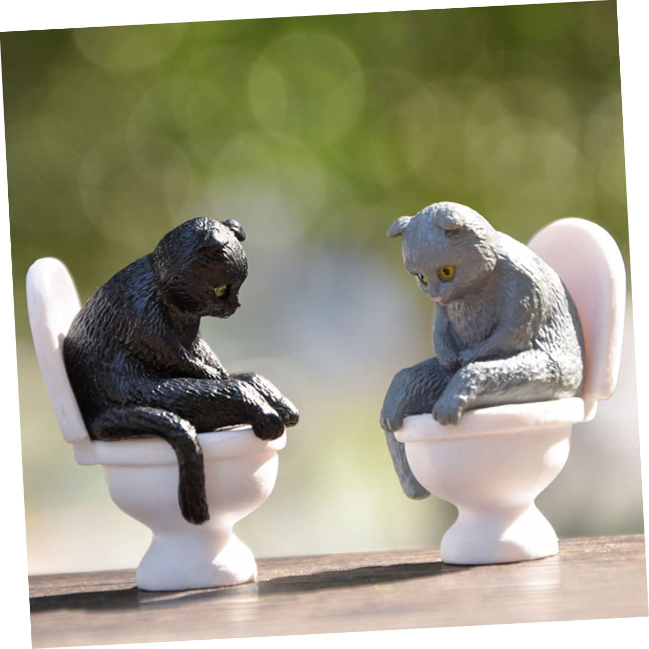 Amazon.co.jp: 4 個マイクロ座っている置物スタイルトイレ彫刻装飾動物